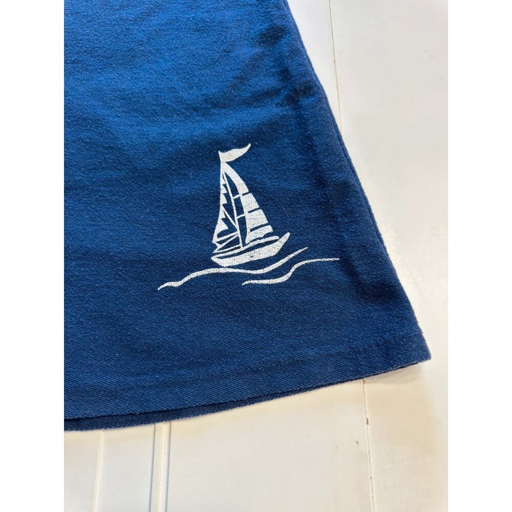 Easy Apparel Vintage Women’s Sz Small Blue Sailboat Cotton Blend Tank Sun Dress - Picture 3 of 7